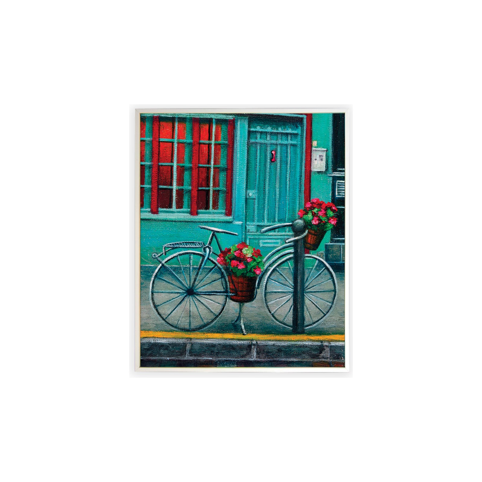 Bicicletta con cesti di fiori