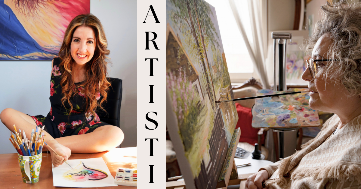 Artisti che dipingono con il piede e con la bocca, mostrando il loro talento e la passione per l'arte