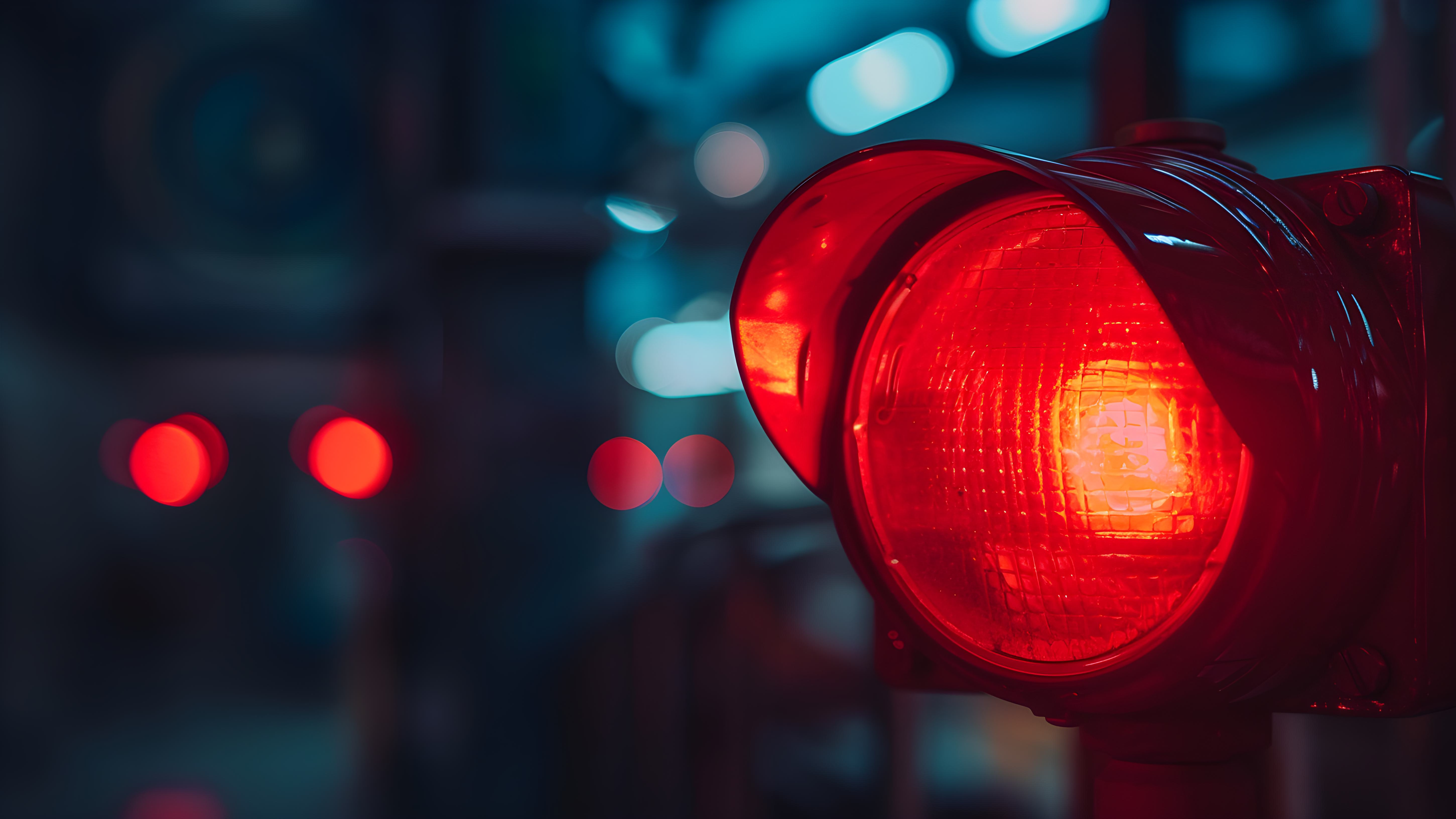  Un semaforo con la luce rossa accesa