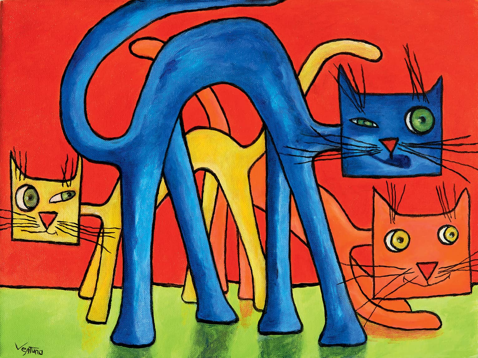 abbinamento blu-arancio nella pittura