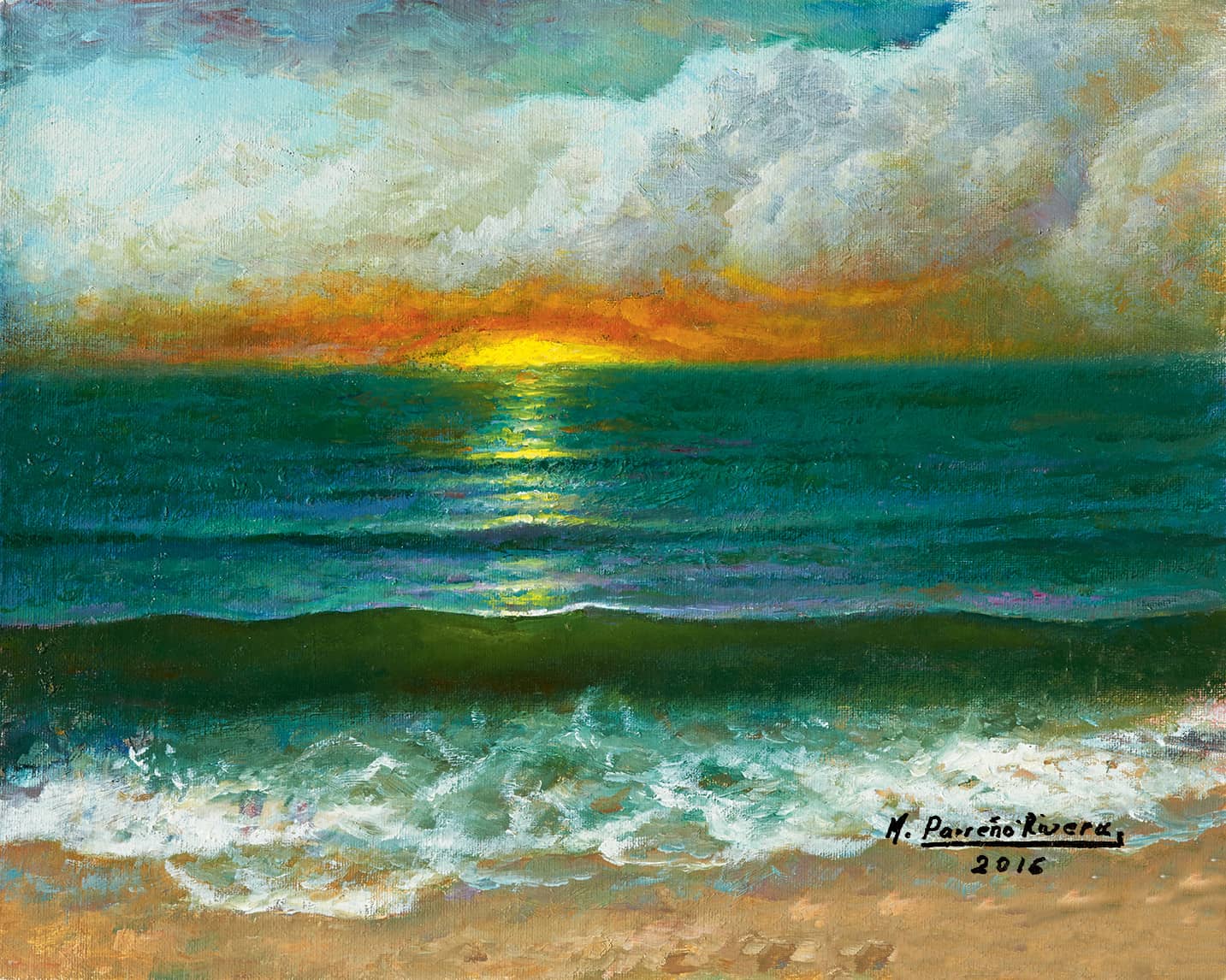 Tramonto con cielo dai toni caldi