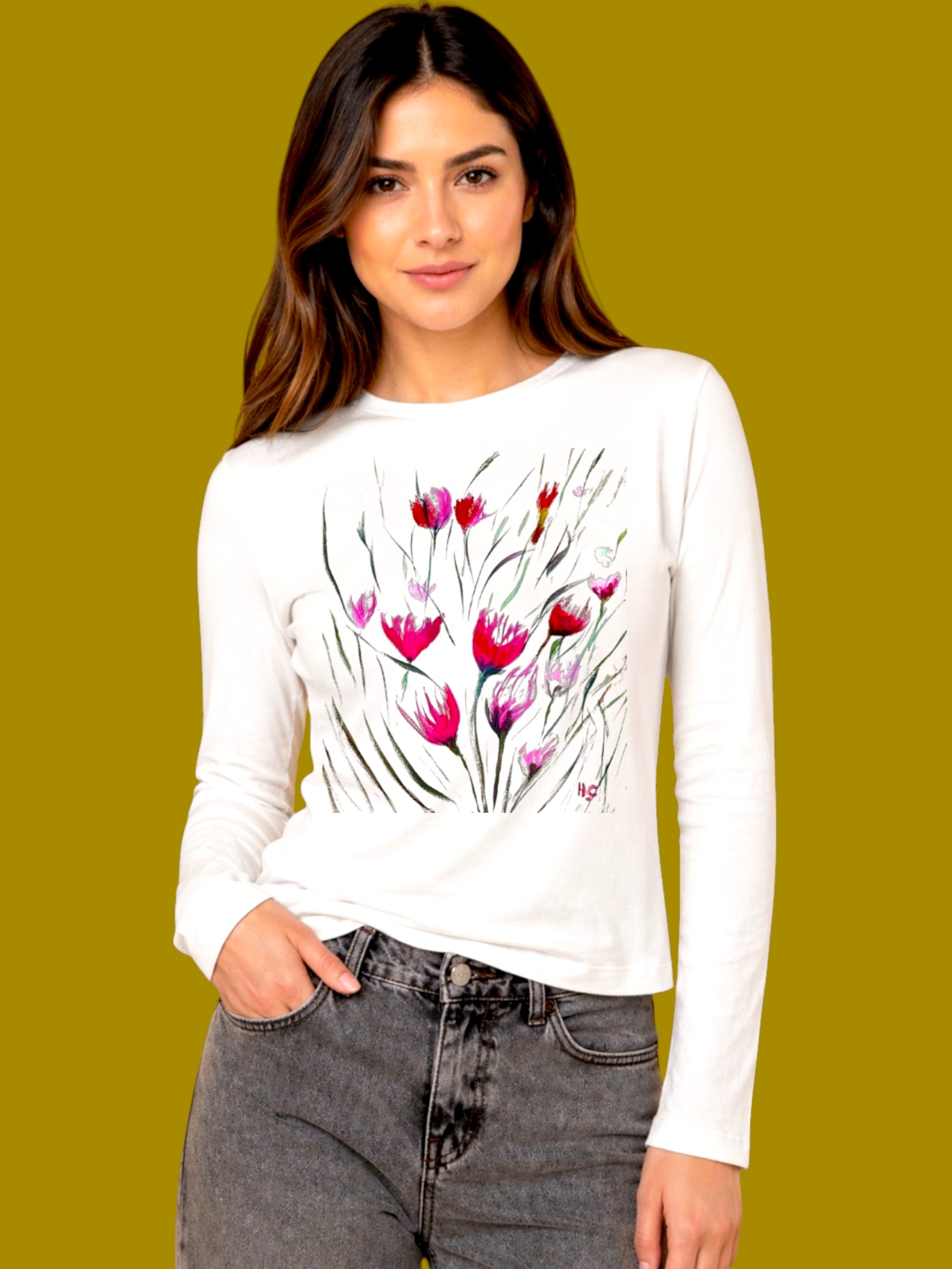 Maglietta Maniche Lunghe Tulipani