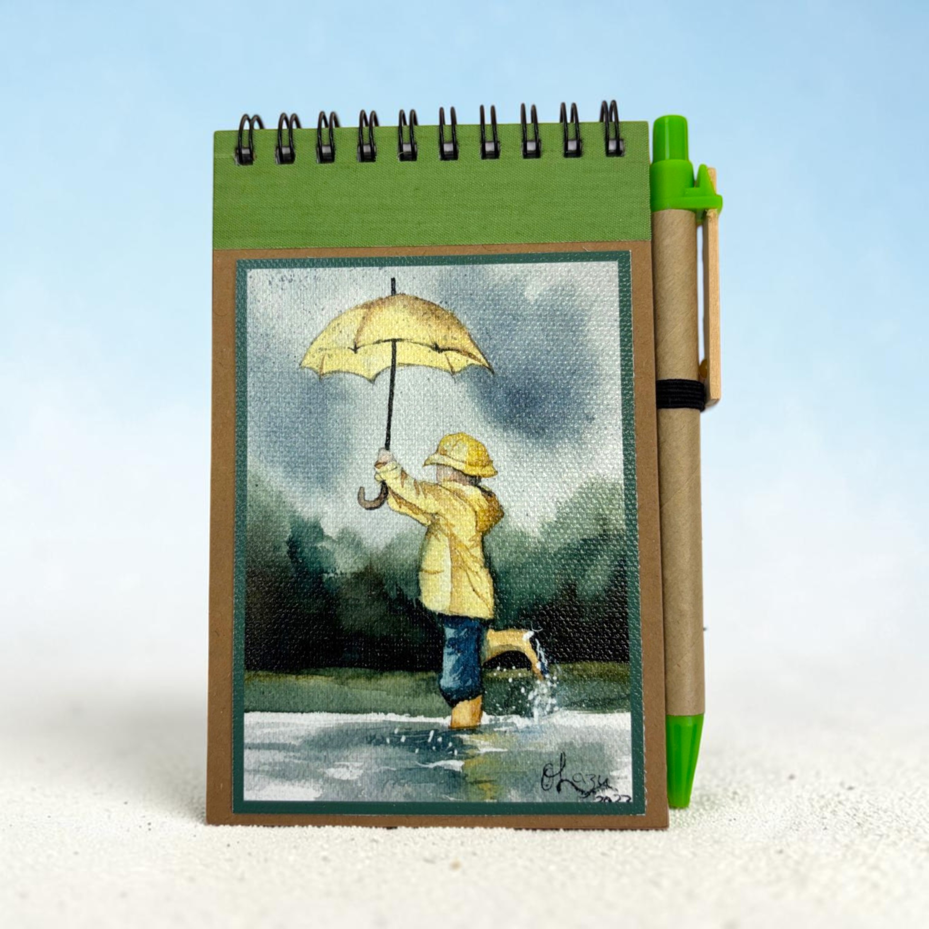 Block Notes Con Penna Sotto La Pioggia