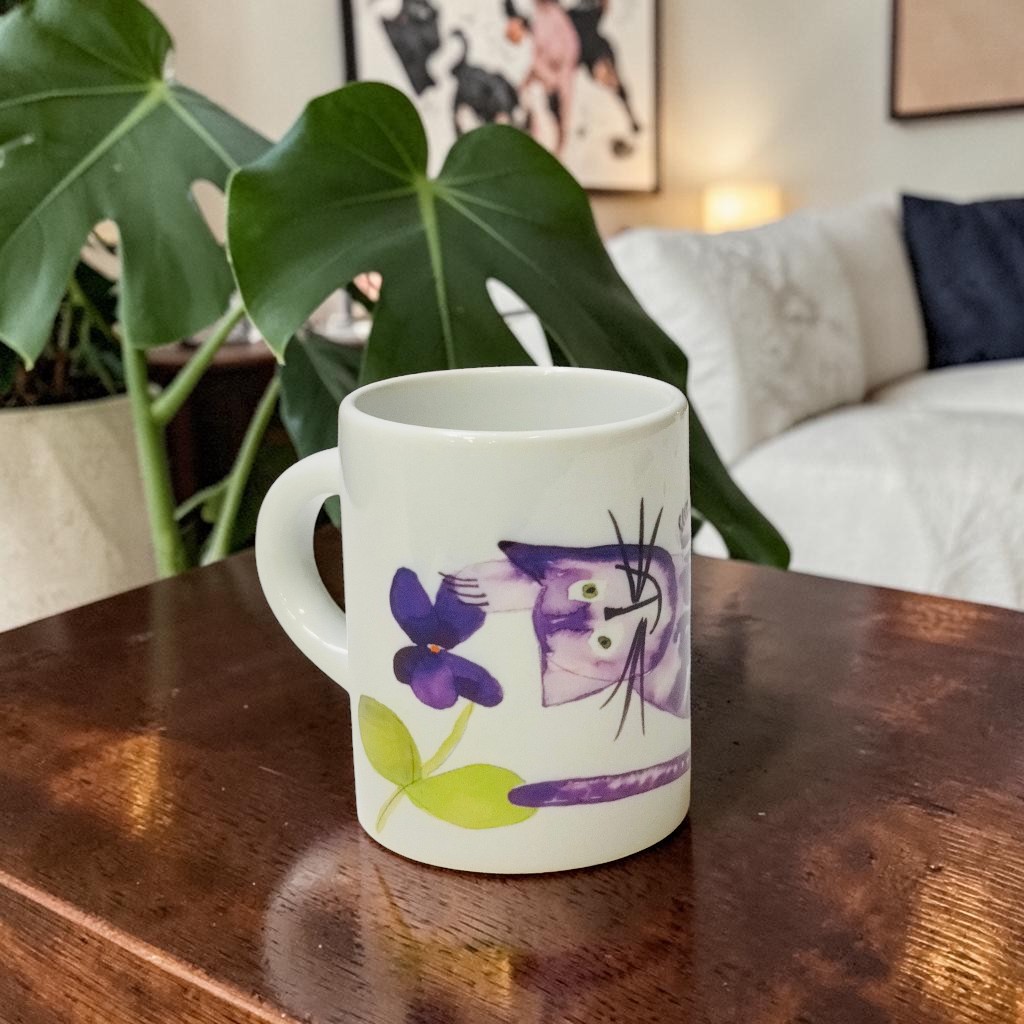 Tazzina Caffè Gatto Lilla