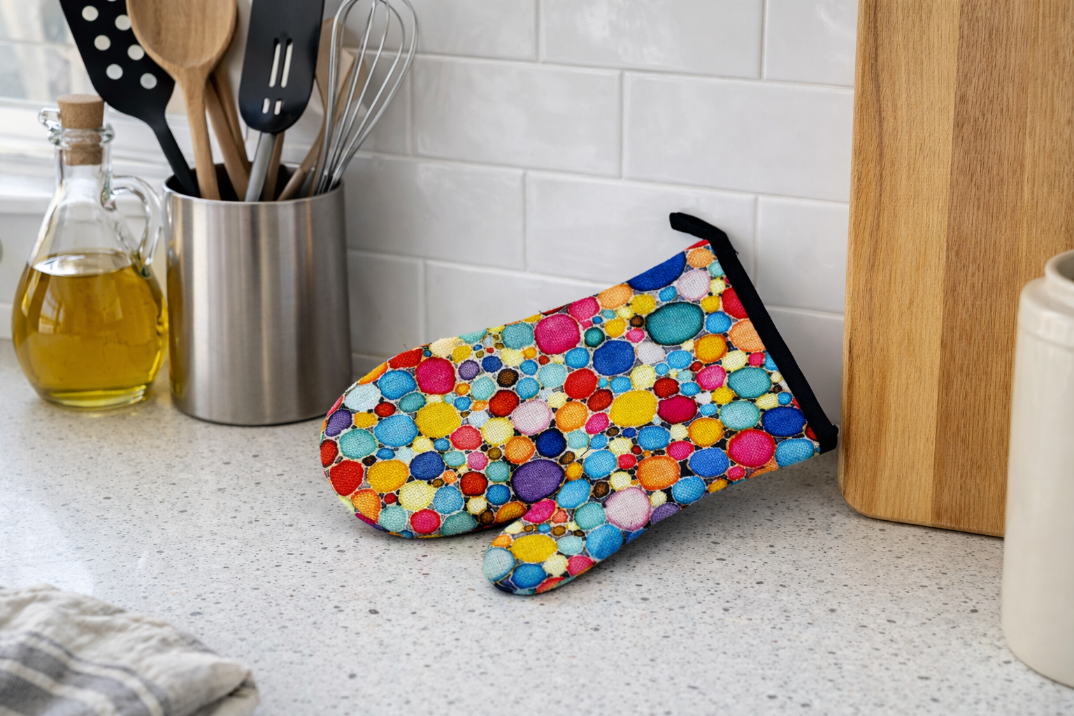 Guanto da Forno Cerchi Colorati