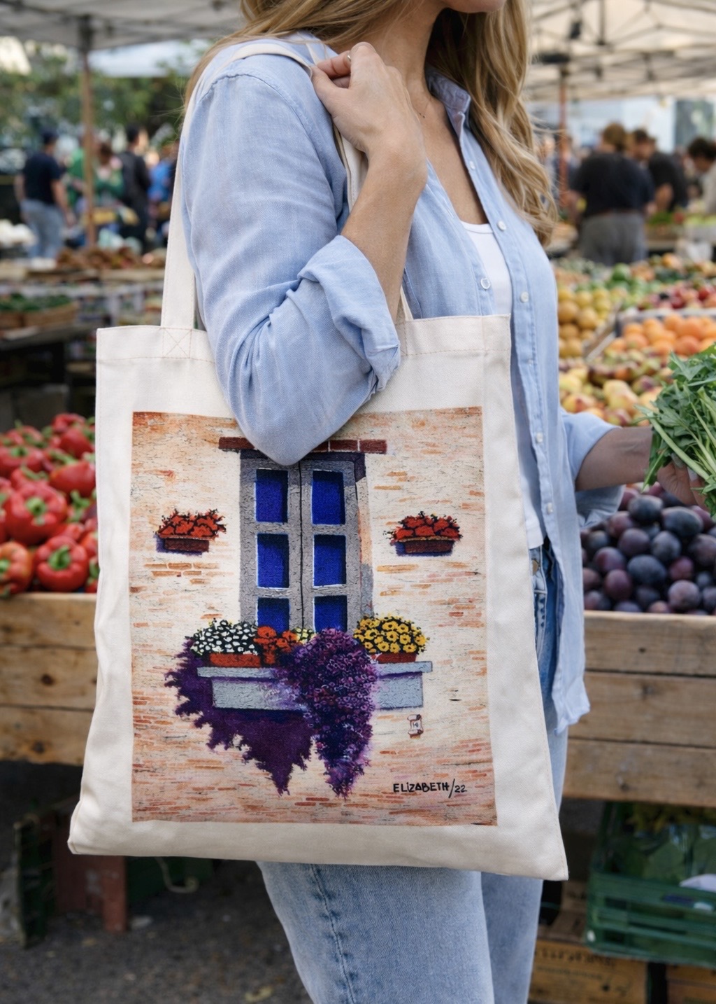 Shopper Finestra Con Fiori